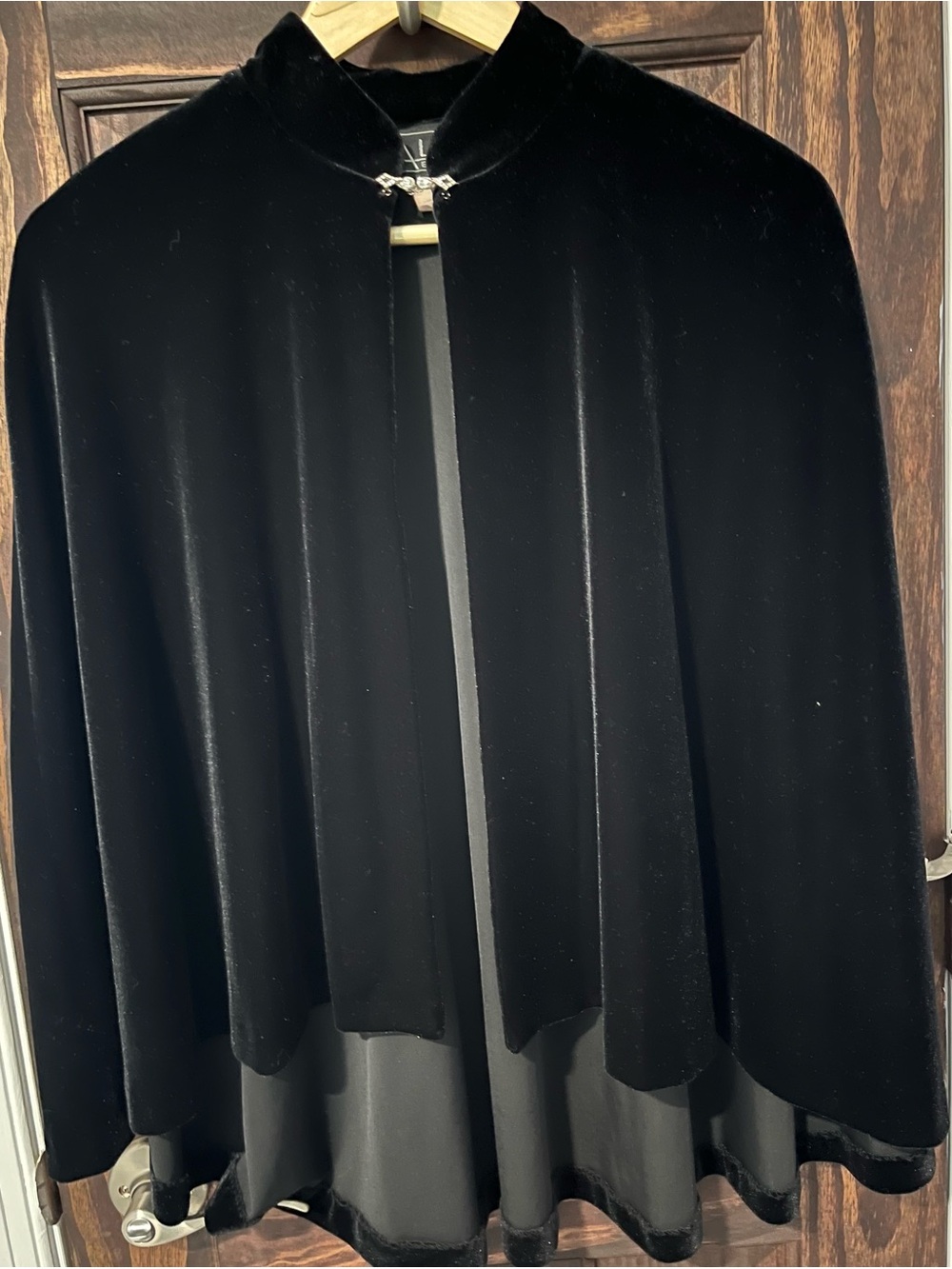 Vintage Black Velvet Cape Sweater - Classic Women's Outerwear